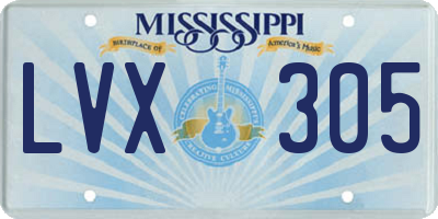 MS license plate LVX305