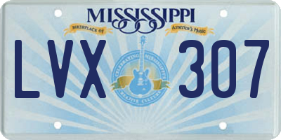 MS license plate LVX307