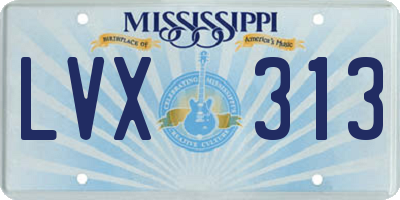 MS license plate LVX313
