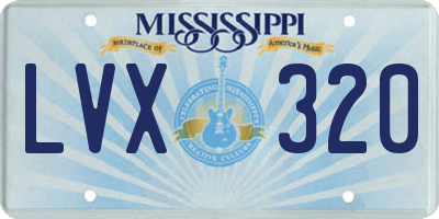 MS license plate LVX320