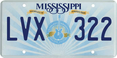MS license plate LVX322