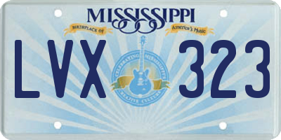 MS license plate LVX323