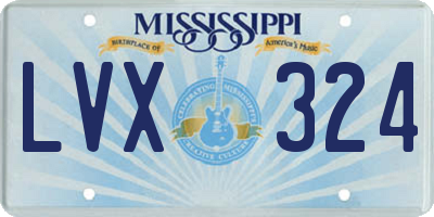 MS license plate LVX324