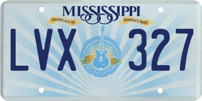 MS license plate LVX327