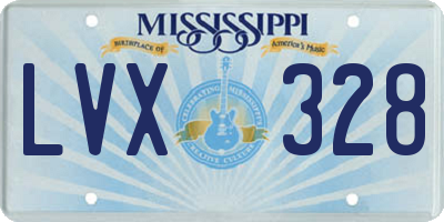 MS license plate LVX328