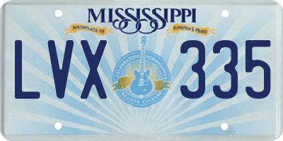 MS license plate LVX335