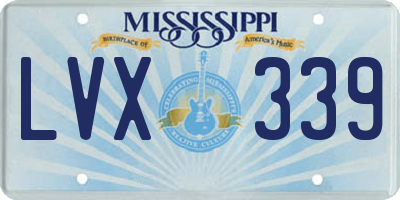 MS license plate LVX339