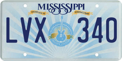 MS license plate LVX340