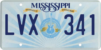 MS license plate LVX341