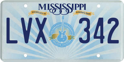 MS license plate LVX342