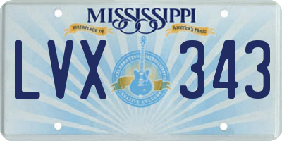 MS license plate LVX343