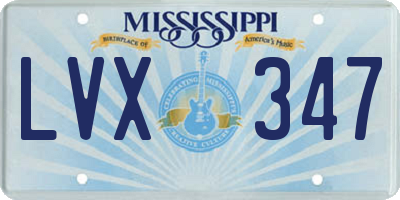MS license plate LVX347