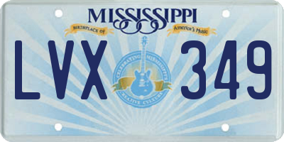 MS license plate LVX349