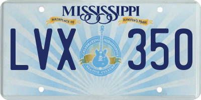 MS license plate LVX350