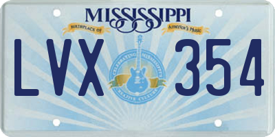 MS license plate LVX354