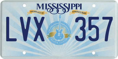 MS license plate LVX357