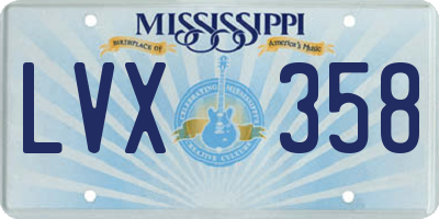 MS license plate LVX358