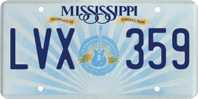 MS license plate LVX359