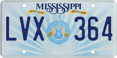 MS license plate LVX364