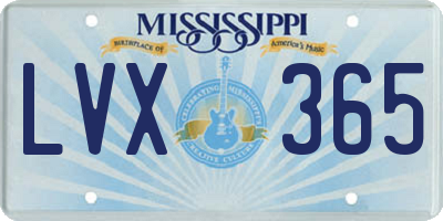 MS license plate LVX365