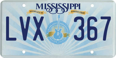 MS license plate LVX367