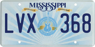 MS license plate LVX368