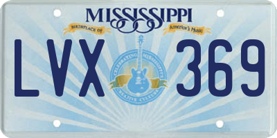 MS license plate LVX369