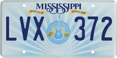 MS license plate LVX372