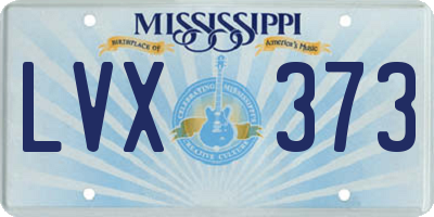 MS license plate LVX373