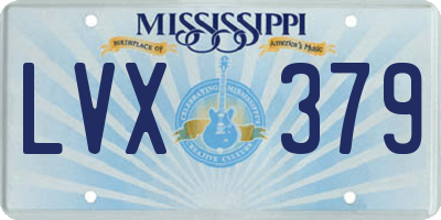 MS license plate LVX379