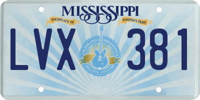 MS license plate LVX381