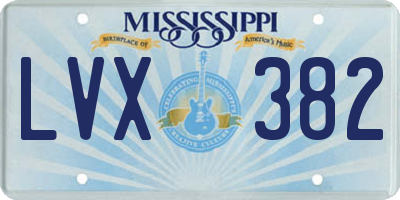 MS license plate LVX382