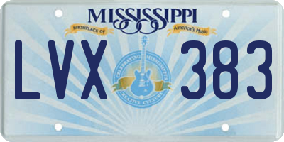 MS license plate LVX383