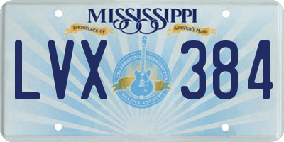 MS license plate LVX384