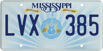 MS license plate LVX385