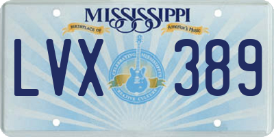 MS license plate LVX389