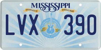 MS license plate LVX390
