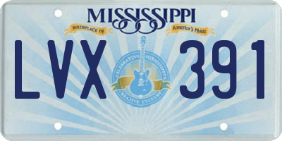 MS license plate LVX391
