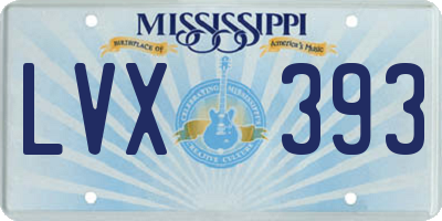 MS license plate LVX393
