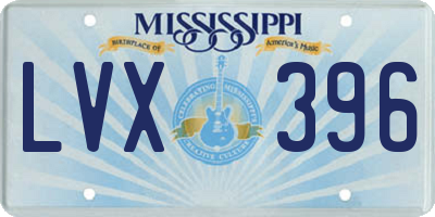 MS license plate LVX396