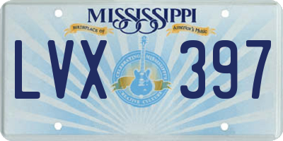 MS license plate LVX397