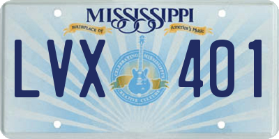MS license plate LVX401