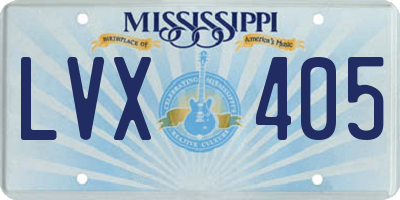 MS license plate LVX405