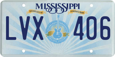MS license plate LVX406