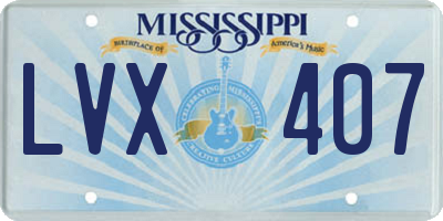 MS license plate LVX407