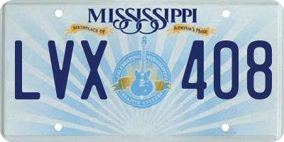 MS license plate LVX408
