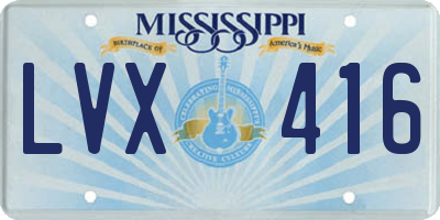 MS license plate LVX416