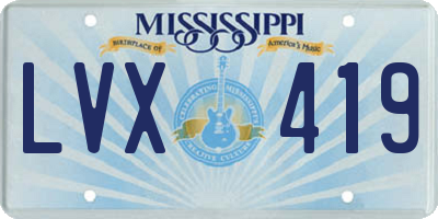 MS license plate LVX419