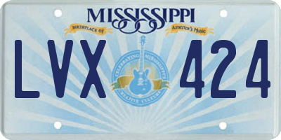 MS license plate LVX424