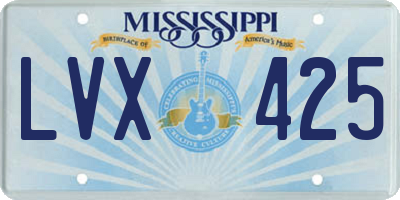 MS license plate LVX425